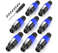 Jumwa 8Pack Speakon Spina con blocco a rotazione Spina adattatore per cavo audio per altoparlanti con cacciavite Compatibile con Speakon NL4FC, NL4FX, NLT4X, NL2FC