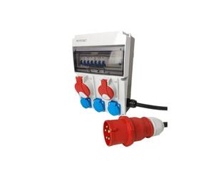 JUN-S/FI Distributore edile 1x 32A 1x 16A 3x230V con DV-0287-F