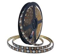 Jun-Saxifragelec RGB LED Strip WS2812B Individually Addressable Flexible Black PCB Dream Color Strip IP65 Waterproof DIY Project with Control (DC 5V)， for TV, Party, Christmas, etc… (5m)