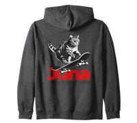 JUNA - Bellissimo nome di ragazza con gatto e skateboard Felpa con Cappuccio