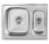 JUNAK Kuchinox lavello da incasso a 1,5 vasche, metallo, INOX