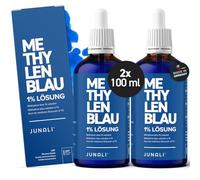 JUNALI® Soluzione di Blu di Metilene 1% USP Qualità Farmaceutica, 2x 100 ml, senza Metalli Pesanti, Qualità Testata in Laboratorio - Made in Germany