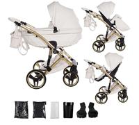 Junama Passeggino Candy 2in1 3in1 4in1 (02 - white e oro, 2in1 con adattatori)