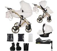 Junama Passeggino Candy 2in1 3in1 4in1 (02 - white e oro, 4in1 con base ISOFIX)
