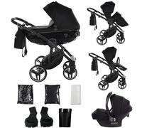 Junama Passeggino Diamond Basic 2in1 3in1 4in1 (01 - nero, 3in1 con seggiolino auto)