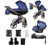 Junama Passeggino Diamond Fluo 2in1 3in1 4in1 (01 - blu, 4in1 con base ISOFIX)