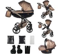 Junama Passeggino Diamond Fluo 2in1 3in1 4in1 (03 - marrone, 3in1 con seggiolino auto)