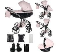 Junama Passeggino Diamond Fluo 2in1 3in1 4in1 (06 - rosa, 3in1 con seggiolino auto)