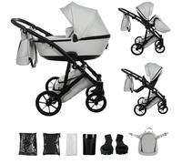Junama Passeggino Space Eco 2in1 3in1 4in1 (01 - grigio, 2in1 con adattatori)
