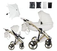 Junama Passeggino TRIO Candy Premium 02 Bianco e Oro - 2in1 3in1 4in1 + ombrellino (2 in 1)