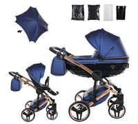 Junama Passeggino TRIO Diamond Fluo 01 Blu e Rame - 2in1 3in1 4in1 + ombrellino (2 in 1)