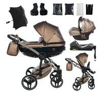 Junama Passeggino TRIO Diamond Fluo 03 Marrone - 2in1 3in1 4in1 + ombrellino (4 in 1 con Base ISOFIX)