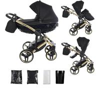 Junama Passeggino TRIO Diamond S 2in1 3in1 4in1 (02 - nero e oro, 2in1)