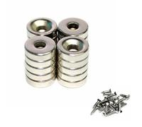 JUNAN Magneti di attrazione reciproca al neodimio disco svasato foro magnete 10 mm x3 mm foro 3 mm magneti in terre rare con 20 viti