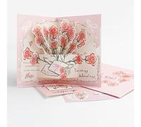 JUNART biglietto di anniversario di nozze per lei o lui, 3D Rose romantico biglietto d'auguri, biglietti di compleanno di San Valentino per fidanzato fidanzata moglie marito fidanzata (Rosa)