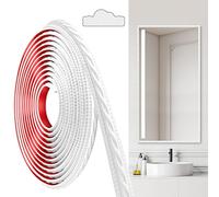 JUNART Modanature in PVC, 600cm×2cm, Peel and Stick Autoadesive, Modanature per Soffitti, Modanature a Parete Per Bordo Parete, Cornici a Specchio, Soffitto, Battiscopa, Armadio (Bianco)