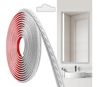 JUNART Modanature in PVC, 600cm×2cm, Peel and Stick Autoadesive, Modanature per Soffitti, Modanature a Parete Per Bordo Parete, Cornici a Specchio, Soffitto, Battiscopa, Armadio (Argento)