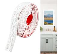 JUNART Rivestimento Flessibile per Pareti, 600cm×3,6cm, Modanature Autoadesive per Soffitti, Rivestimento Murale 3D per Parete, Specchio, Telaio, Armadio, Sfondo TV(Bianco)