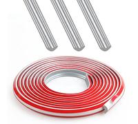 JUNART Rivestimento per Battiscopa in TPE, Modanatura Flessibile per Calafataggio, Rivestimento per Bordi Autoadesivo, Adatto per Pareti, Soffitti, Pavimenti (12×9mm, 300cm, Argento)