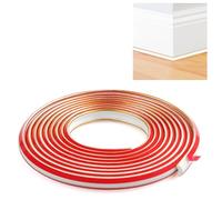 JUNART Rivestimento per Battiscopa in TPE, Modanatura Flessibile per Calafataggio, Rivestimento per Bordi Autoadesivo, Adatto per Pareti, Soffitti, Pavimenti (12×9mm, 500cm, Oro Bianco)