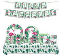 JUNBAOYYDS Stoviglie per Feste Hawaiano,Set Stoviglie per Feste Hawaiano,feste di compleanno per bambini,per feste di compleanno 10 Ospiti