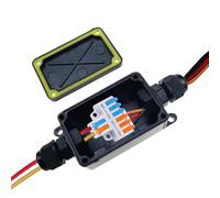 Junction Box | Dustproof Waterproof Sealing Protector | 2/3-Way Plug Cord Connector Boxes | for Garden Yard Pathway Balcony Patio Landscape Roof Gate Power Strip Light