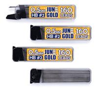 June Gold 330 Lead Refills, 0.5 mm HB #2, Fine Thickness, Break Resistant Lead (Graphite) with Convenient Dispensers