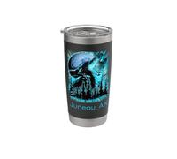 Juneau Alaska Howling Wolf Moon Forest Nature Lover Bicchiere termico in acciaio inox doppia parete
