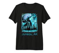 Juneau Alaska Howling Wolf Moon Forest Nature Lover Maglietta Premium