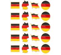 JUNEBRUSHS 20 ferri da testa con bandiera tedesca tedesca per uomini e donne, abbigliamento patriottico, accessori per la decorazione dello zaino (4 design)