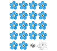 JUNEBRUSHS 20 spille da bavero con scritta "Forget Me Not", a forma di fiore, smaltate, per souvenir, cappelli, uomini, donne, vestiti, zaini, accessori decorativi, regalo commemorativo