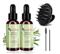 JUNEBRUSHS Olio di rosmarino per capelli, 2 pezzi Rosemary Oil for Hair con applicatore, 60 ml, olio di rosmarino per la crescita dei capelli e la cura della pelle, olio per la cura dei capelli
