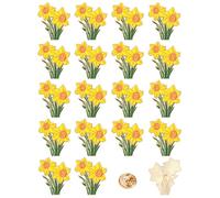 JUNEBRUSHS Set di 20 spille a forma di narciso gialle smaltate con fiori gallesi, accessori per costumi gallesi, accessori per cappelli e stoffe, regali per il giorno di San David, celebrazioni