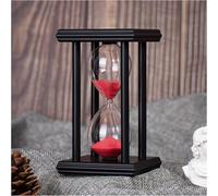 JUNEO HEIM Clessidra con sabbia rossa, 30 minuti in legno, decorazione creativa artigianale