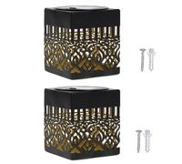 Junerain 2 luci a energia solare per scale e ponte, tema mandala, luci per recinzione impermeabili, decorative, mandala, per giardino, patio, cortile, cortile (2 pezzi)