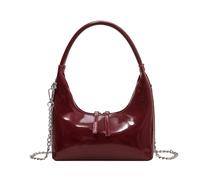 Junerain Borsa a tracolla rossa for donna Borsa hobo a mezzaluna Y2K Borsa tote piccola Borsa a tracolla da donna in pelle vegana Borsa sottobraccio Y2K rossa retrò Borsa alla moda autunnale