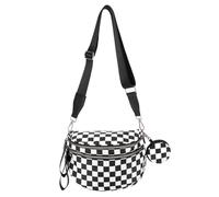 Junerain Sacca da guscio a scacchiera da cucia sacca for guscio sportiva con borsa for auricolari (stile 4)