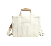 Junerain TOTE BAM CANVAS con cinturino regolabile for il viaggio di lavoro for lo shopping scolastico (bianco)
