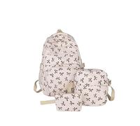 Junerain Zaino carino a tre pezzi con busta a fionda e borsa for la borsa for piccole borse (bere beige) (beige)