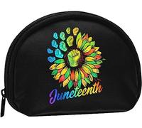 Juneteenth 19 giugno 1865 African American Black Freedom Celebration Portamonete Portafoglio Donna e ragazza Cute Fashion Bag Change Pouch Portachiavi Borsa da donna regalo