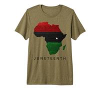 Juneteenth Africa Map Freedom Celebration Maglietta Premium