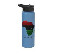 Juneteenth Africa Map Freedom Celebration Stainless Steel Insulated Water Bottle