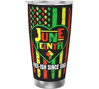 Juneteenth African American Black Liberation Free-Ish Since 1865 Celebration Freedom Bicchiere in acciaio inossidabile con isolamento sotto vuoto Tazze da caffè da 20 once Tazza da viaggio Tazza da