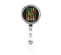 Juneteenth African American Black Liberation Free-Ish Since 1865 Celebration Freedom Porta badge retrattile Reel Clip Porta carte d'identità per infermiere Studente Impiegato