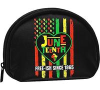 Juneteenth African American Black Liberation Free Ish Since 1865 Celebration Freedom Portamonete Portafoglio Donna e ragazza Cute Fashion Bag Change Pouch Portachiavi Borsa da donna Regalo