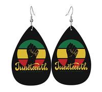 Juneteenth African American Freedom Black History 19 giugno Orecchini pendenti con gancio Orecchini a goccia in pelle per donna