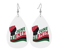 Juneteenth African American Freedom Black History 19 giugno Orecchini per donne Ragazze Gioielli leggeri in pelle Orecchini pendenti a goccia