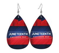 Juneteenth African American Freedom Black History June 19 Orecchini pendenti in pelle con clip in PU leggero a goccia per donna