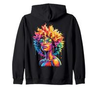 Juneteenth Black Woman Queen Afro African Melanin Dripping Felpa con Cappuccio
