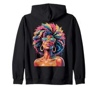 Juneteenth Black Woman Queen Afro African Melanin Dripping Felpa con Cappuccio